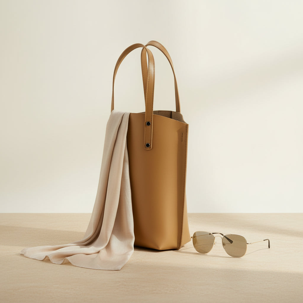 Renata Grand Cabas – porté à l'épaule – grand sac cuir cognac femme – bureau et quotidien – Lunéa