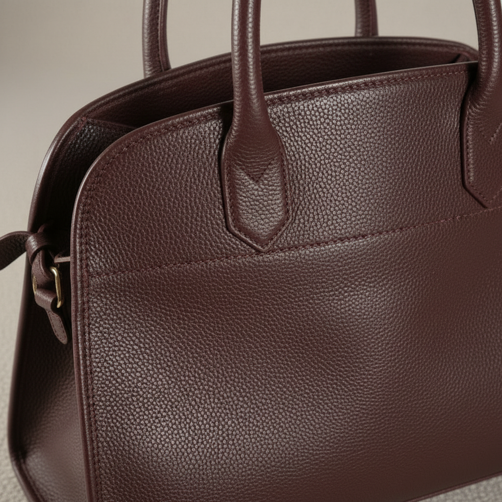 Grand sac Frida en cuir pleine fleur, silhouette structurée et spacieuse, fabriqué en Italie avec finitions artisanales.